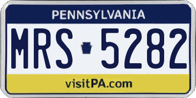 PA license plate MRS5282