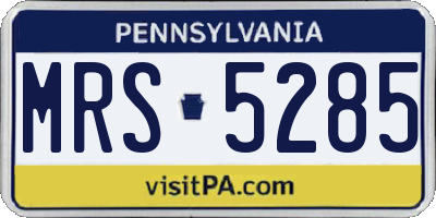 PA license plate MRS5285