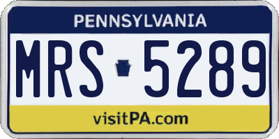 PA license plate MRS5289