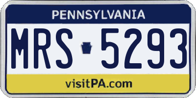 PA license plate MRS5293