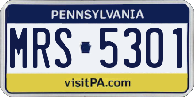 PA license plate MRS5301