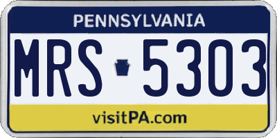PA license plate MRS5303