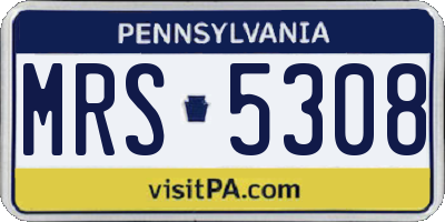 PA license plate MRS5308