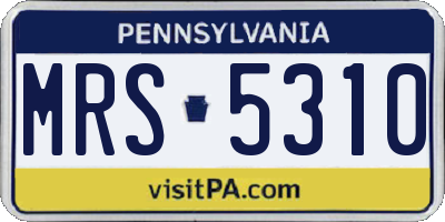 PA license plate MRS5310