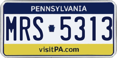 PA license plate MRS5313
