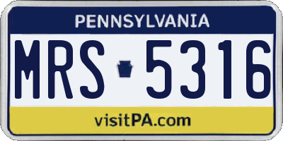 PA license plate MRS5316