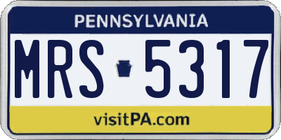 PA license plate MRS5317