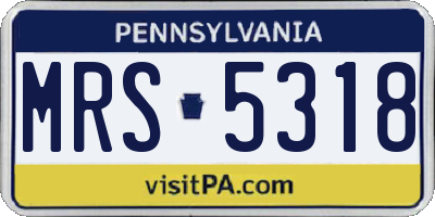 PA license plate MRS5318