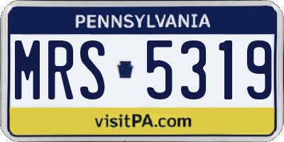 PA license plate MRS5319