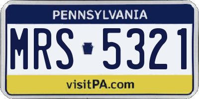 PA license plate MRS5321