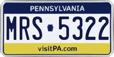 PA license plate MRS5322