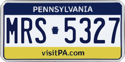 PA license plate MRS5327