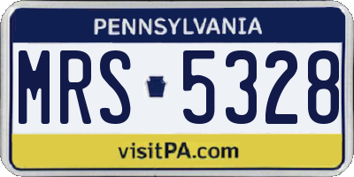 PA license plate MRS5328