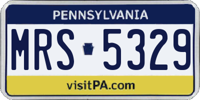 PA license plate MRS5329