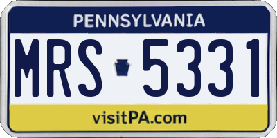 PA license plate MRS5331