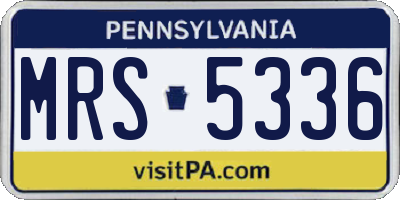 PA license plate MRS5336