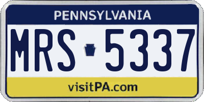 PA license plate MRS5337