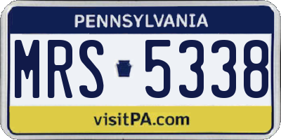 PA license plate MRS5338