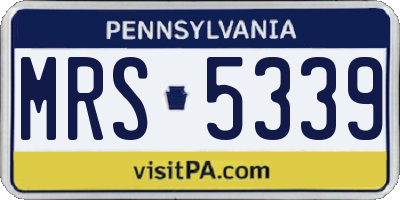 PA license plate MRS5339