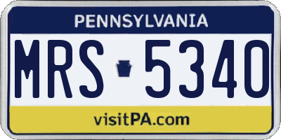 PA license plate MRS5340