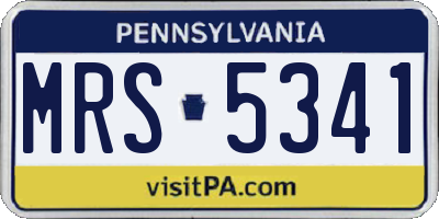 PA license plate MRS5341