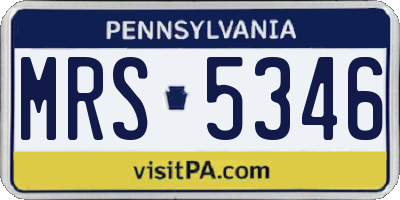 PA license plate MRS5346