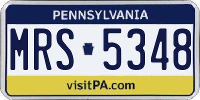 PA license plate MRS5348
