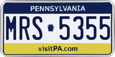 PA license plate MRS5355