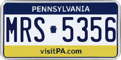 PA license plate MRS5356