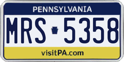 PA license plate MRS5358