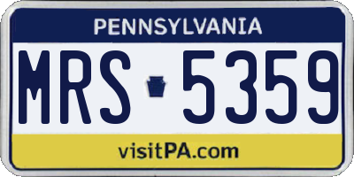 PA license plate MRS5359