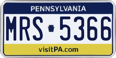 PA license plate MRS5366