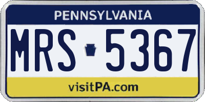 PA license plate MRS5367