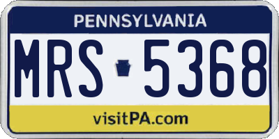 PA license plate MRS5368