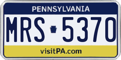 PA license plate MRS5370