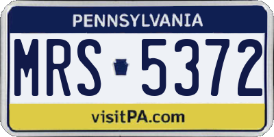 PA license plate MRS5372