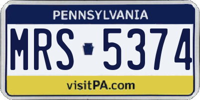 PA license plate MRS5374