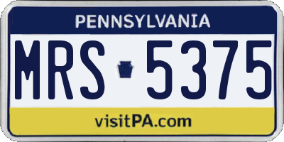 PA license plate MRS5375