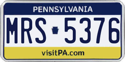 PA license plate MRS5376