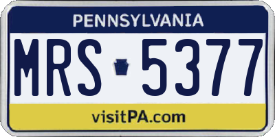 PA license plate MRS5377