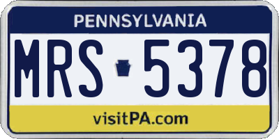 PA license plate MRS5378