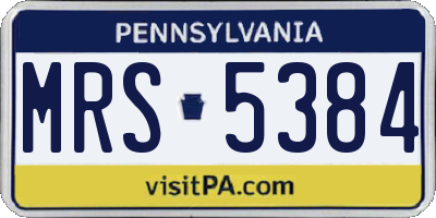 PA license plate MRS5384