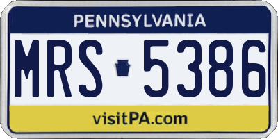 PA license plate MRS5386