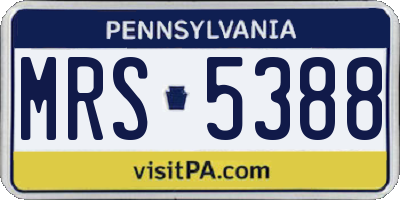 PA license plate MRS5388