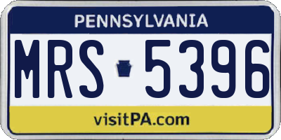 PA license plate MRS5396