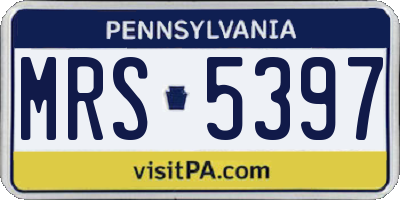 PA license plate MRS5397