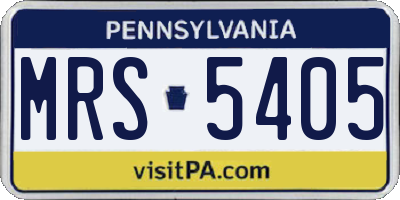 PA license plate MRS5405