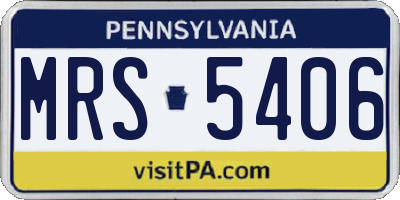 PA license plate MRS5406