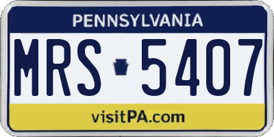 PA license plate MRS5407