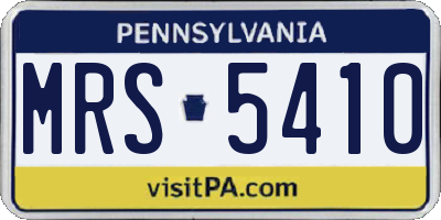 PA license plate MRS5410